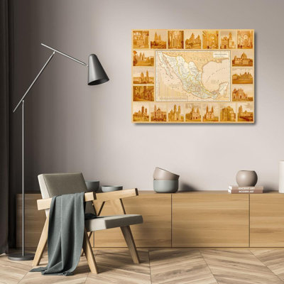 Red Barrel Studio® Vintage Maps Gallery Wrapped Canvas Art Titled: Ecclesiastical Map of Mexico