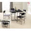 Kylian 4-Person Compact Dining Set, Black/Silver