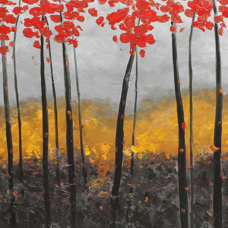 «Abstract Autumn Trees» sur toile