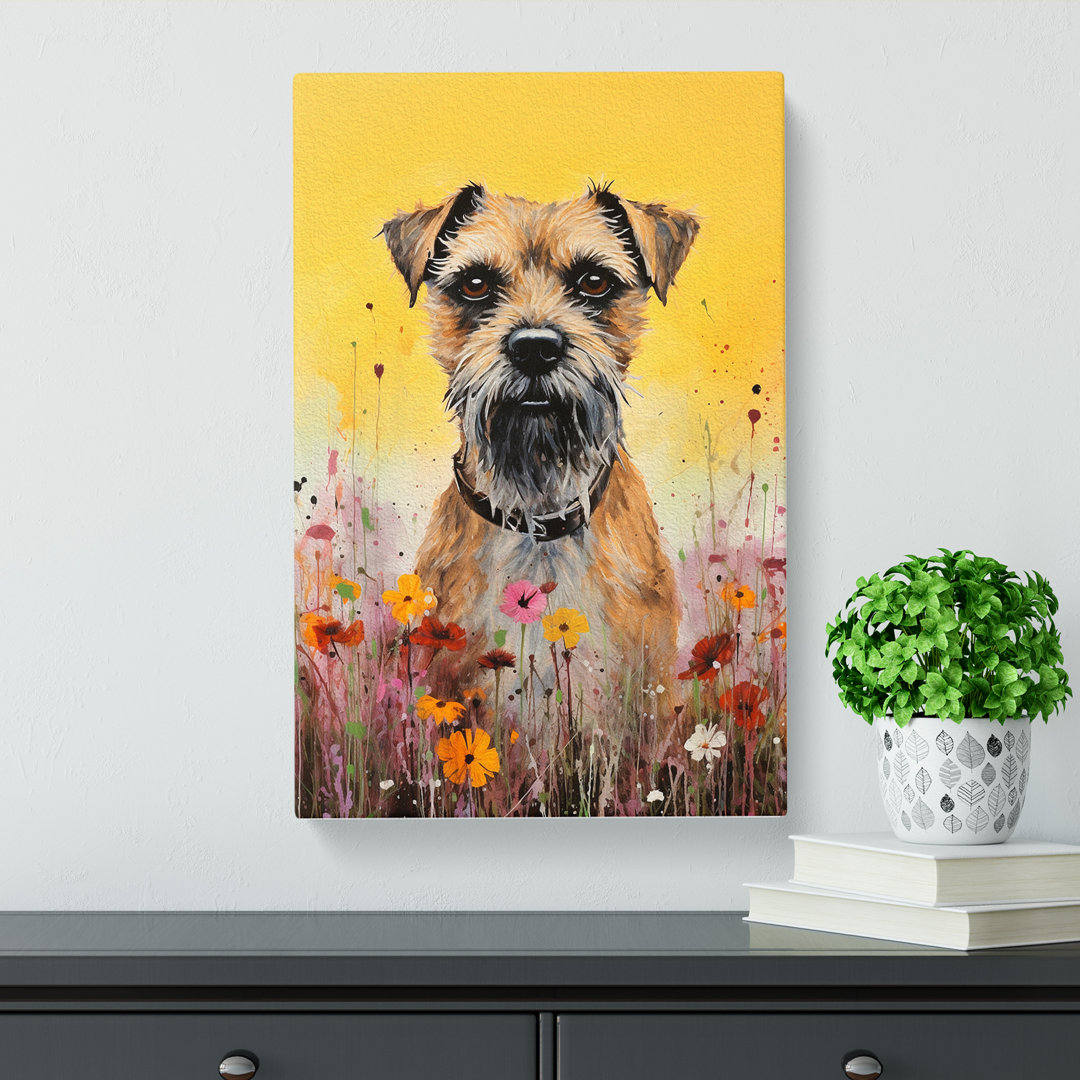 Border Terrier Colour Field - Wrapped Canvas Rectangle - Wrapped Canvas