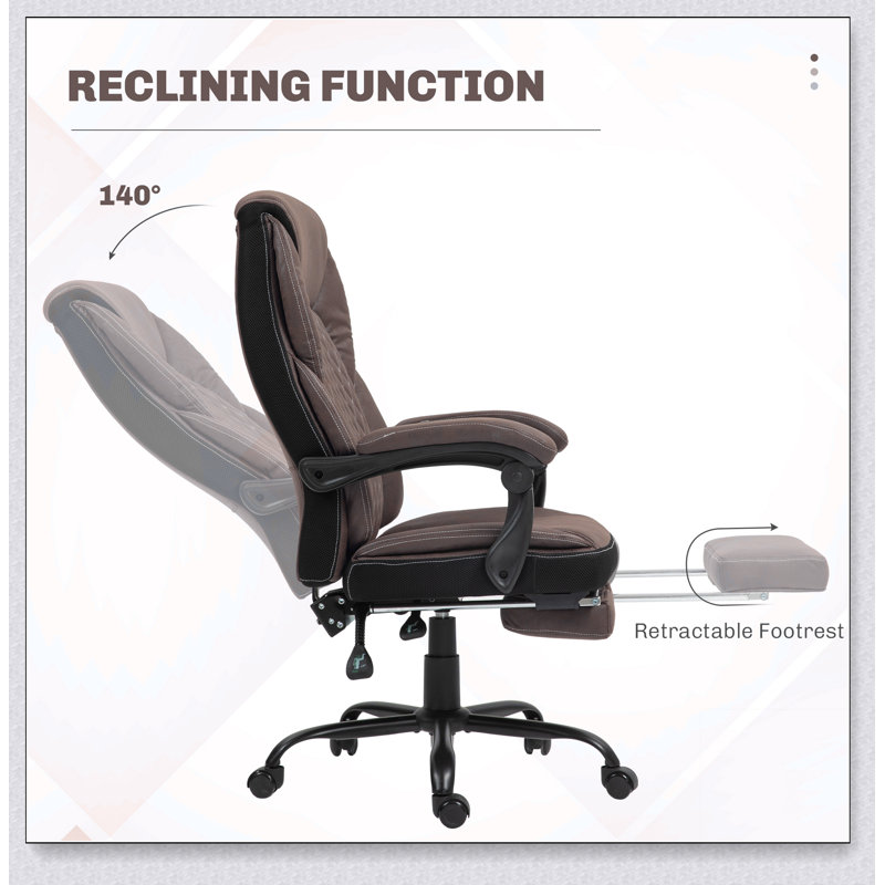 Fauteuil de direction avec repose-pieds, fauteuil de bureau ergonomique grand et haut, fauteuil pivotant inclinable avec dossier haut