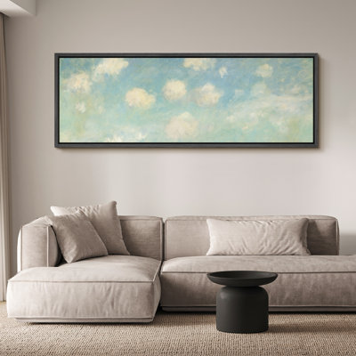 Clouds " Cloudscape Soft Blue Sky With Fluffy Clouds Rustic Retro Art Decor Extra Large Pictures "