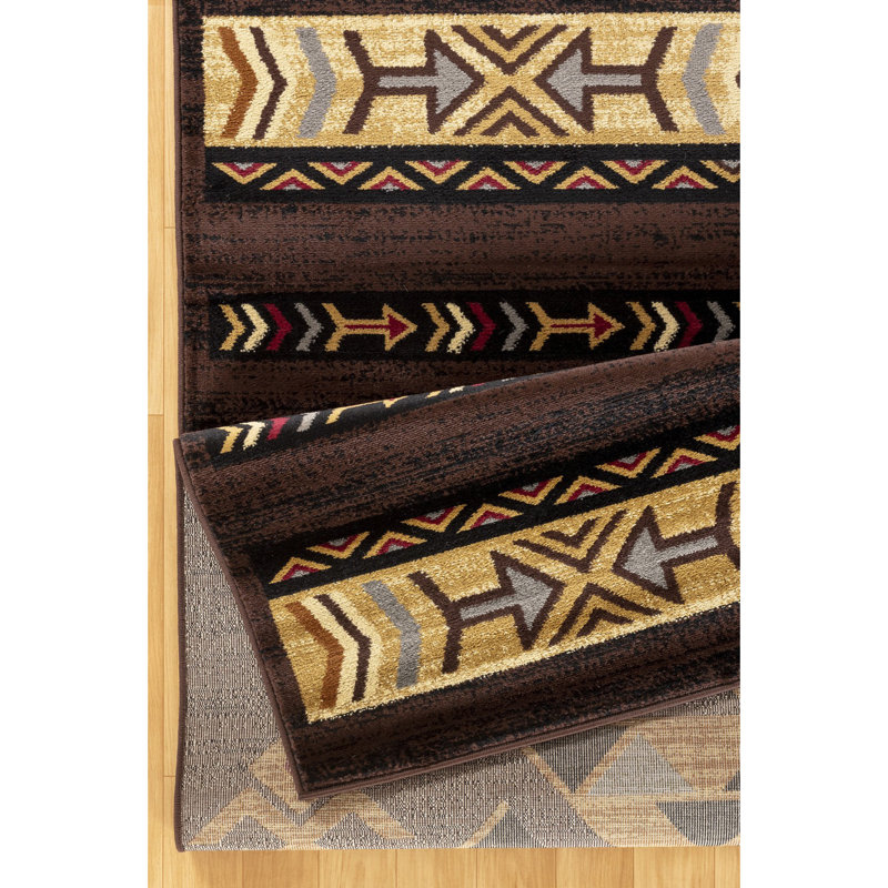 Tribes GC_YLS4005 Brown Southwest Area Rug, Rectangle 2' x 3'