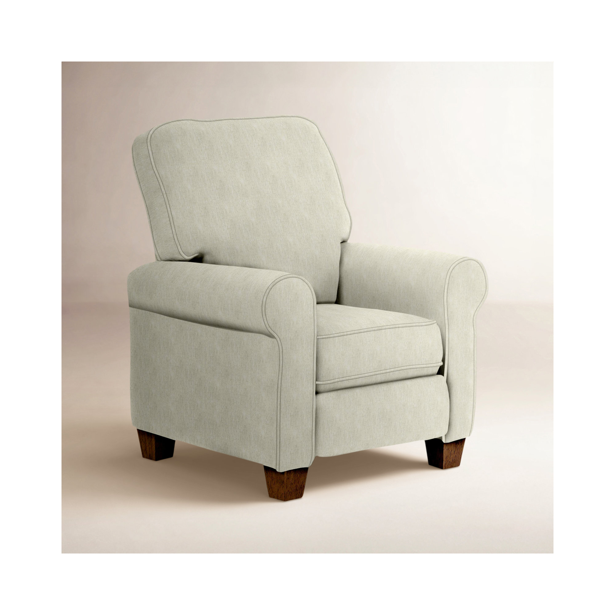 Recliner, Dark Walnut, Tusk Beige Performance