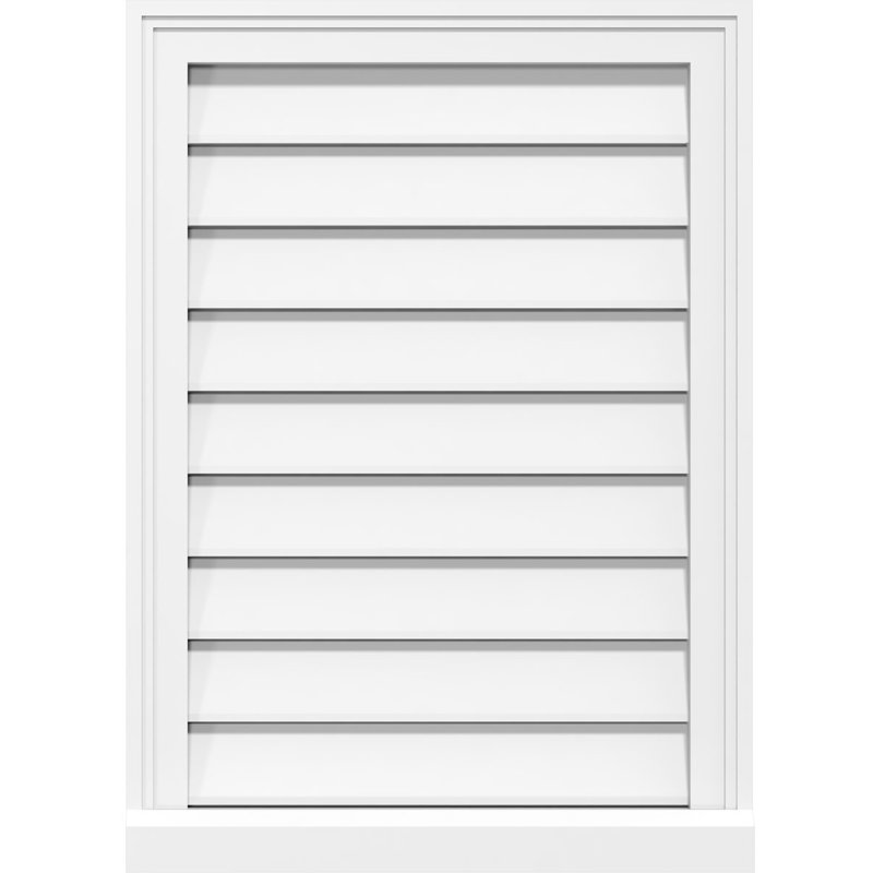 Rectangle Surface Mount Functional Brickmould Sill Frame PVC Gable Vent, 14" H x 18" W