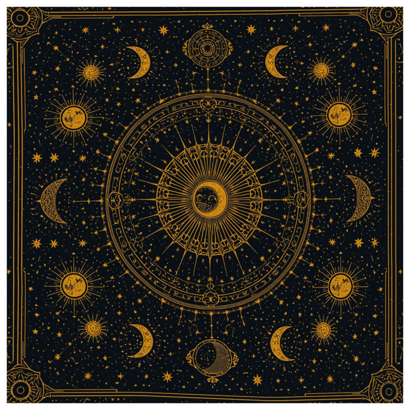 Rideaux de douche Celestial Sun Moon, 70in W x 84in H