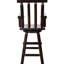 Tabouret de cuisine rustique en bois de sapin brun avec pivotant à 360 ° et repose-pieds stable-1866682634