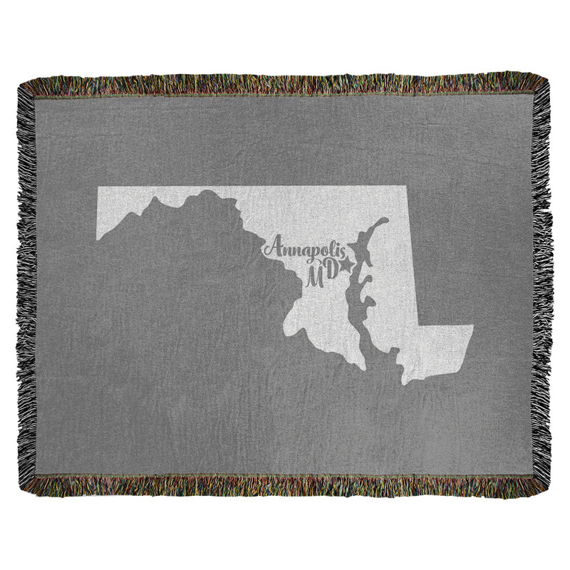 Jeté en coton annapolis maryland, 37 po x 52 po, Gris