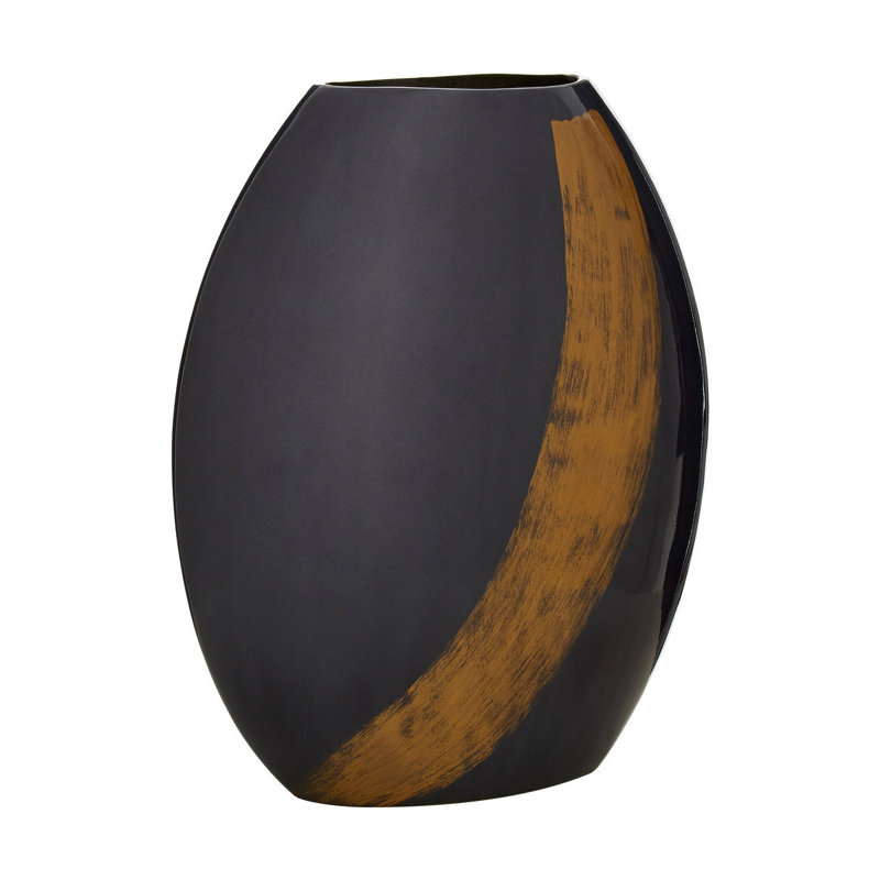 Yulin Aluminum Table Vase, Blue/Gold, 41cm H x 35cm W x 20cm D
