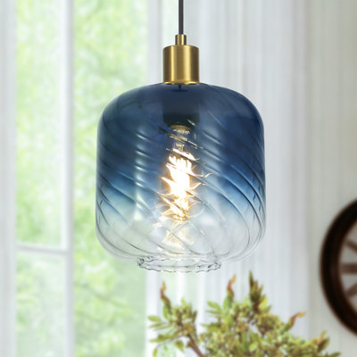 Luminaire suspendu pour îlot de cuisine 1 lumière avec abat-jour en verre dégradé