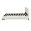Lit rembourré Elegant Boucle, centre de chambre luxueux et confortable, blanc-119318881