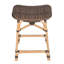 Tabouret de comptoir en selle de rotin et poly sans dossier, brun