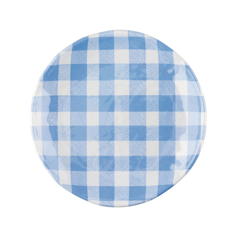 12-Piece Gingham 6" Melamine Plates, Blue
