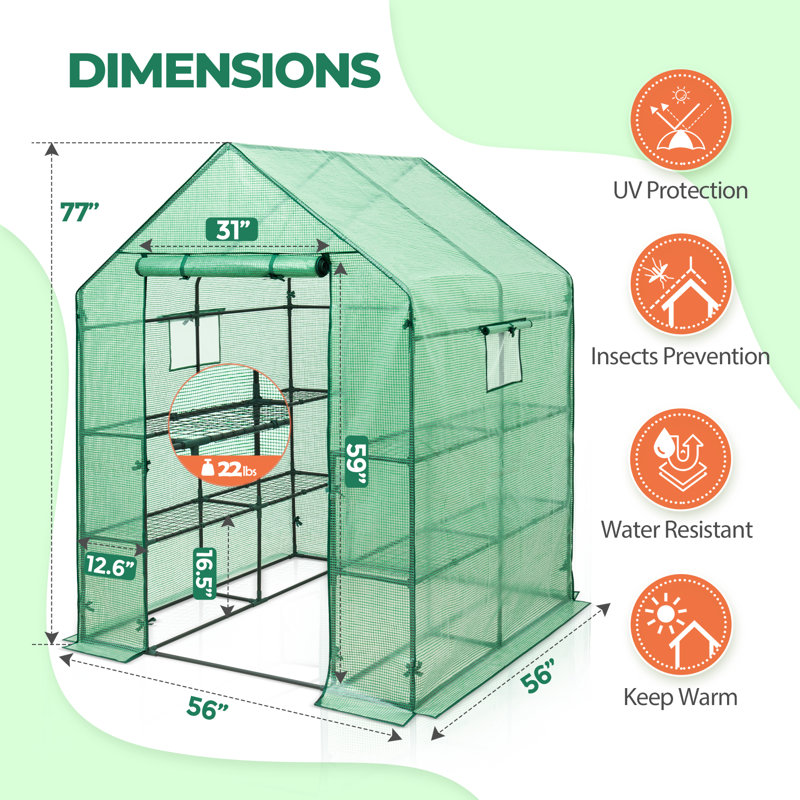 57'' x 57'' x 77'' Greenhouse