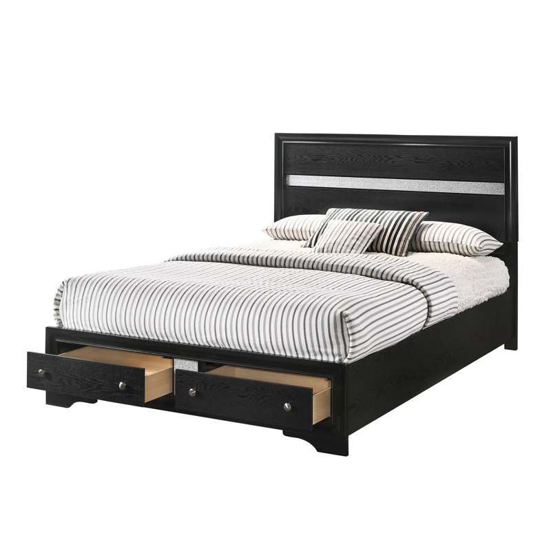 Grand lit plateforme avec tiroirs, Grand lit