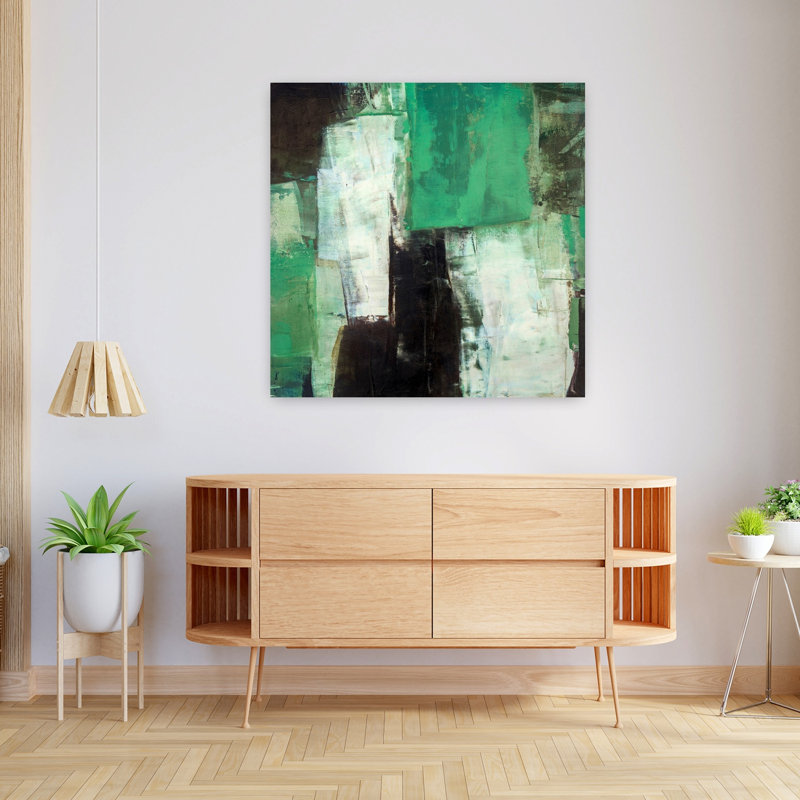 Verdure, art contemporain abstrait, H 36 po x l 36 po
