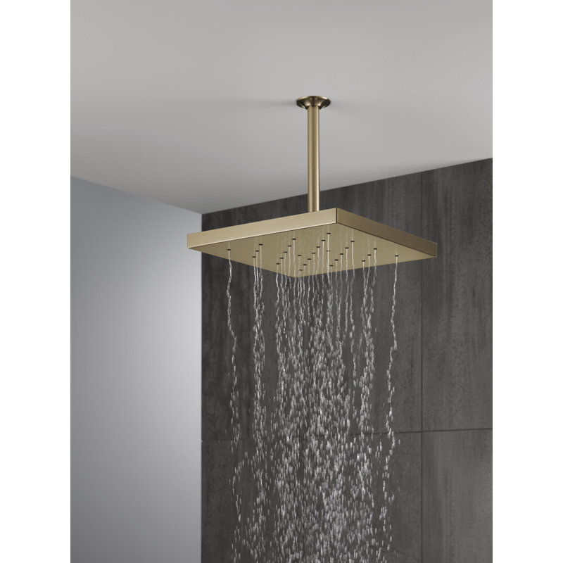 Multi Function Full/Standard Fixed Shower Head with H2Okinetic Technology, Champagne Bronze