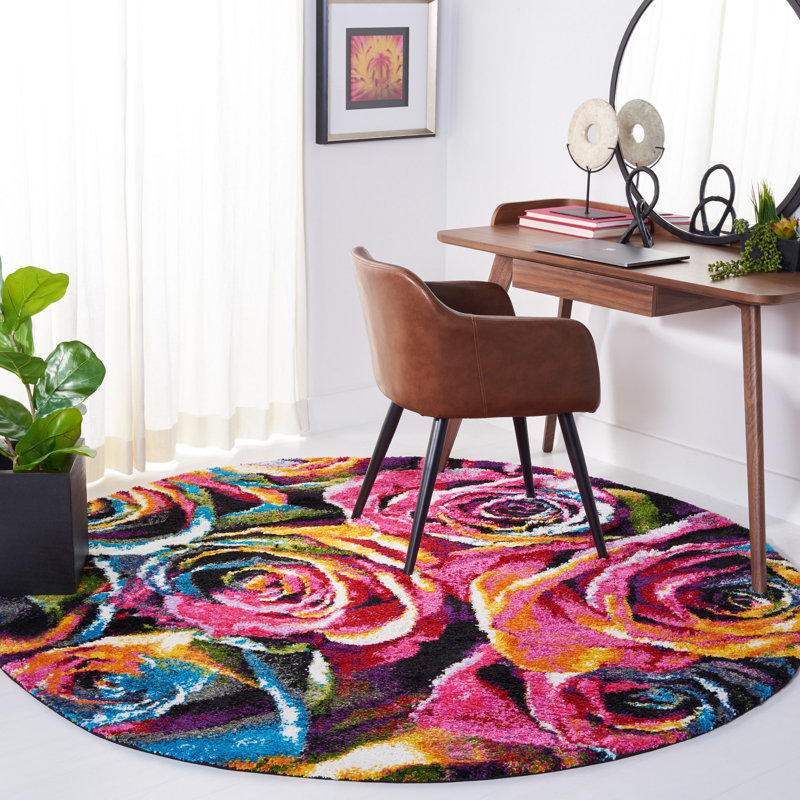 Cleveland Performance Floral Rug, Round 6'7"