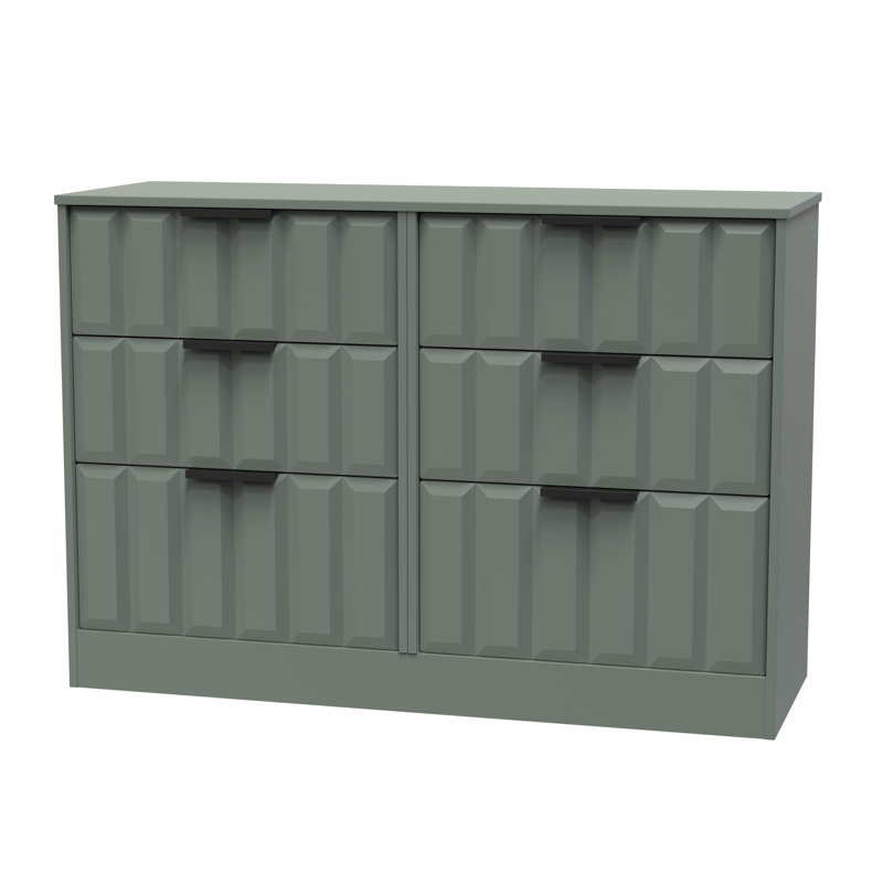 Besian 6 Drawer Wide Chest (Ready Assembled), Reed Green