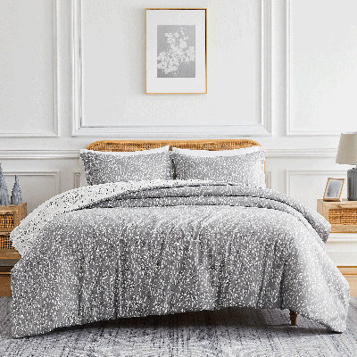 Ensemble de housse de couette réversible en microfibre à motif de botanique feuille Vilano Choice