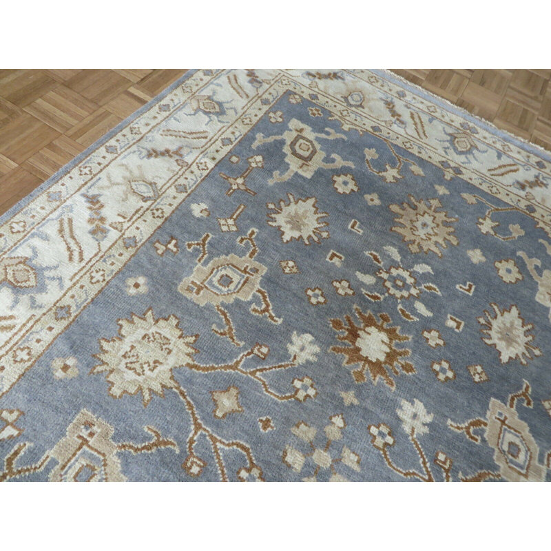 Tapis oriental turc bleu noué à la main 6 pi 1 po x 8 pi 9 po 3AF94B83871C4FFDB9791AA86F5A3224