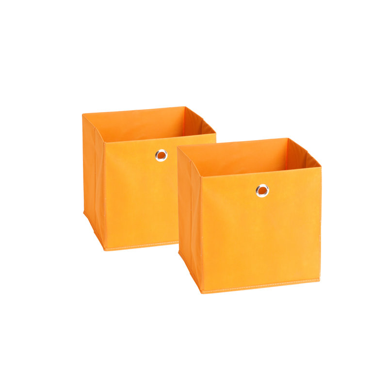 17 Stories Stoffbox Textil Decorative Bin, Orange 