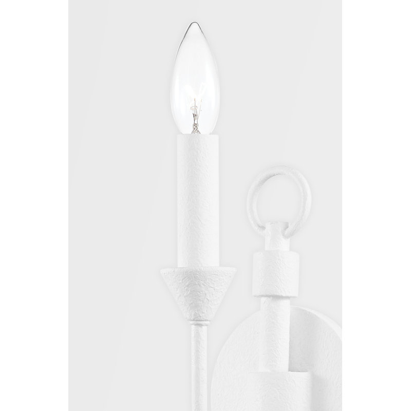 Bilton Armed Sconce, Gesso White