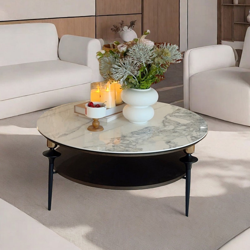 Luxury Slate Coffee Table, 16.53" H x 39.37" L x 39.37" W