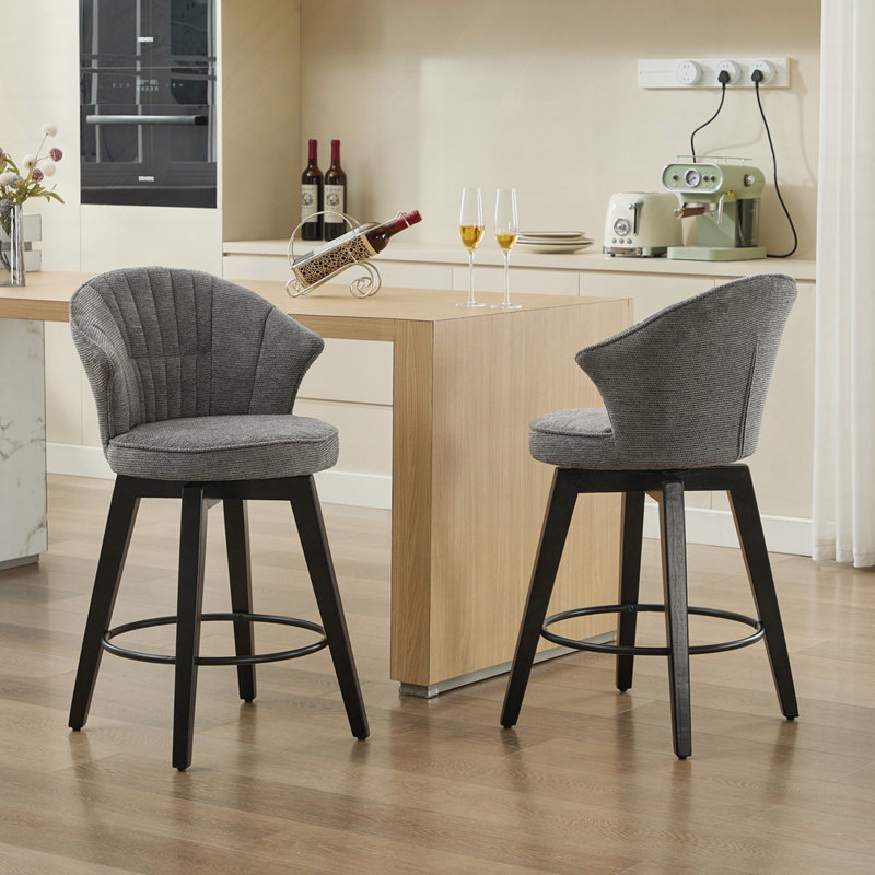 Tabourets de bar pivotants, ensemble de 2, Gris foncé