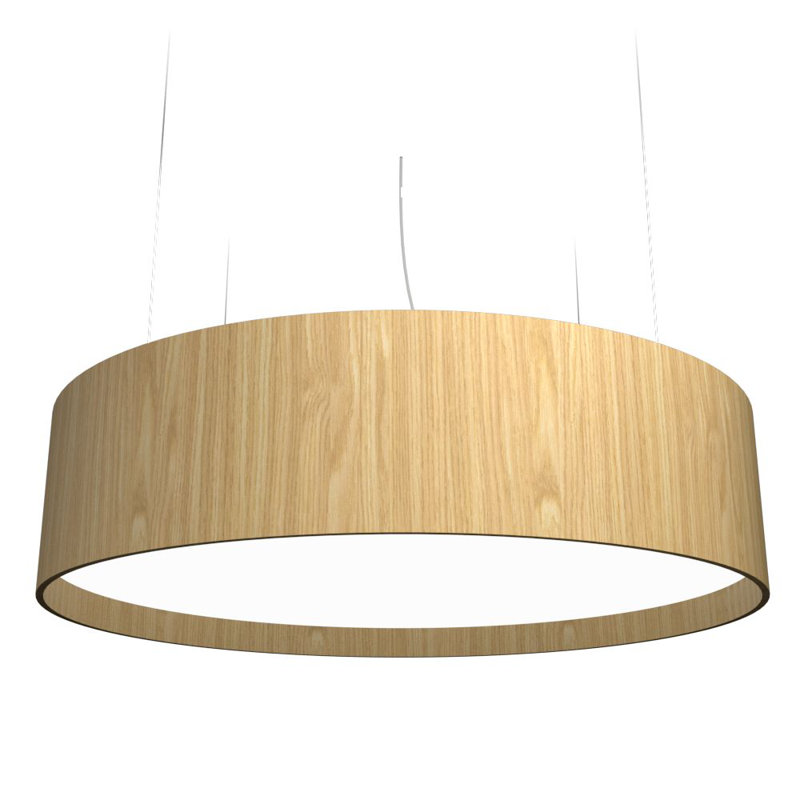 Lustre tambour unique à 1 lumière DEL Cilíndrico, 9.84" H x 35.43" W x 35.43" D, Organic White