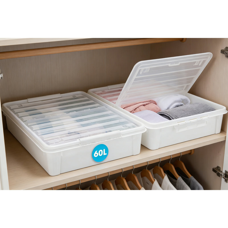 Beachcrest Home Plastic, Polypropylene Underbed Storage