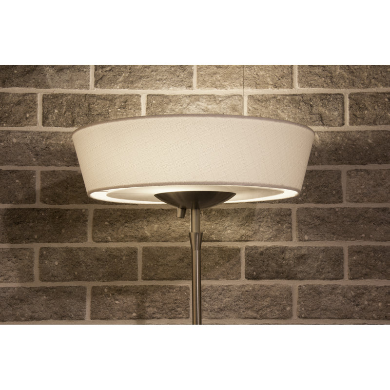 Lampe torchère sur pied 71 po Rampard, Blanc, Acier brossé