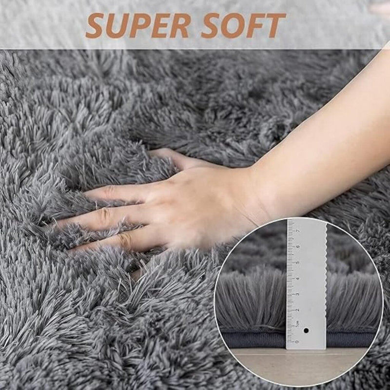 Rugs Living Room Anti Slip Carpet - Grey Area Rugs for Bedroom