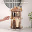 Organisateur de maquillage rotatif, rangement de soins de la peau rotatif à 8 niveaux ajustables, présentoir cosmétique avec porte-pinceaux et plateau de parfum, couleur café transparent-1523957269