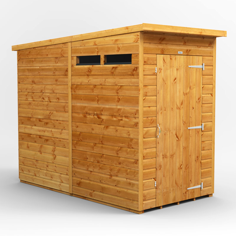 Powersheds 4 x 8ft Timber Tongue & Groove Pent Garden Shed Security Shed