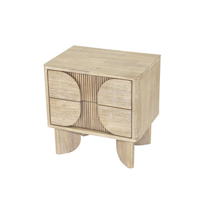 Lemannville Hina 2-Drawer Acacia Nightstand by Gracie Oaks