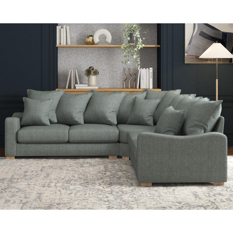 Theadford Corner with two seats both sides, Scatter Back, Royal Blue Polyester