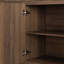 Buffet de 63,1 po avec rangement, grande armoire de rangement avec 2 tiroirs et 4 portes, table basse en bois pour la salle à manger, noyer