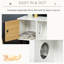 Lit pour chat surélevé blanc avec coussin, rangement pour accessoires pour animaux de compagnie, trou de circulation d'air en bois, abri de maison confortable