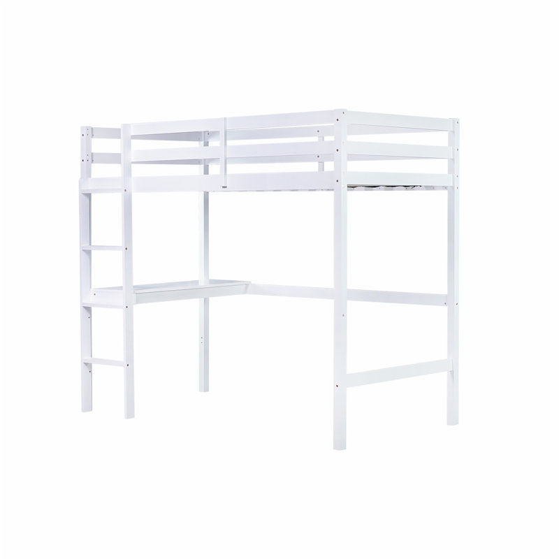Twin High Loft Bed, White