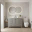 Meuble-lavabo sur pied 48 po, meuble-lavabo autoportant avec comptoir, armoire de rangement en bois massif gris