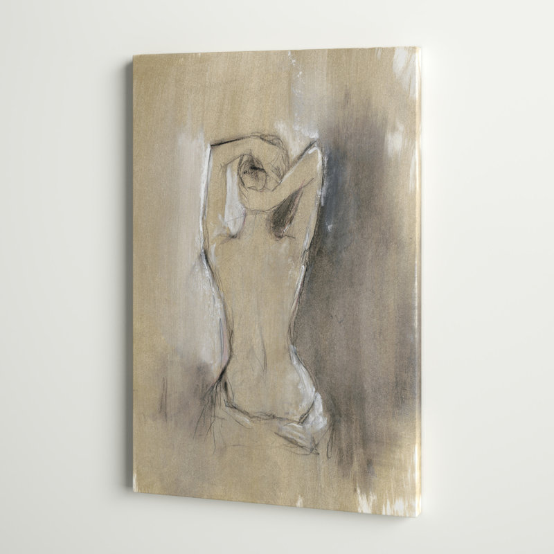 «Contemporary Draped Figure I» par Ethan Harper, reproduction d'art sur toile tendue, H 30 po x l 20 po, Noyer