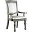 2 chaises avec base en bois massif, coussin gris pour les chaises de salle à manger, 2 chaises transitionnelles