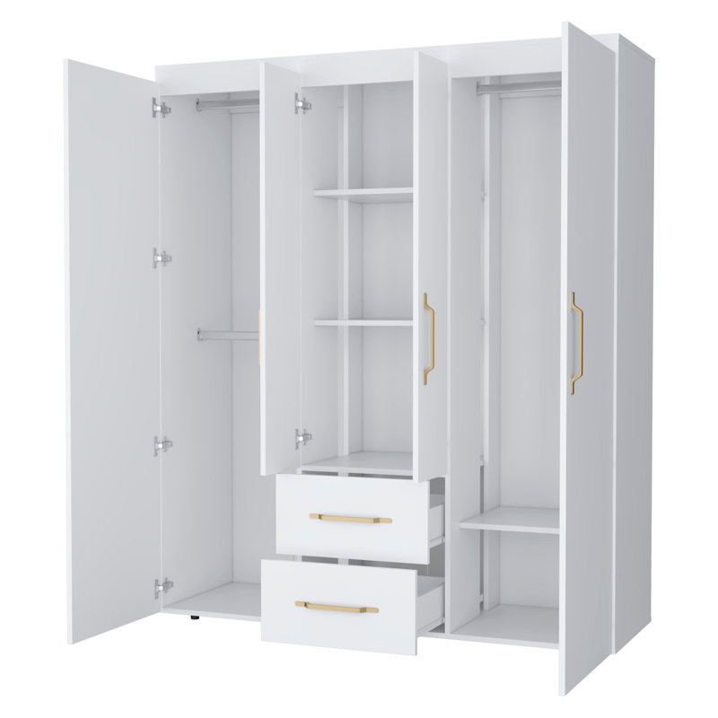 Armoire blanche 2 portes tout-en-un