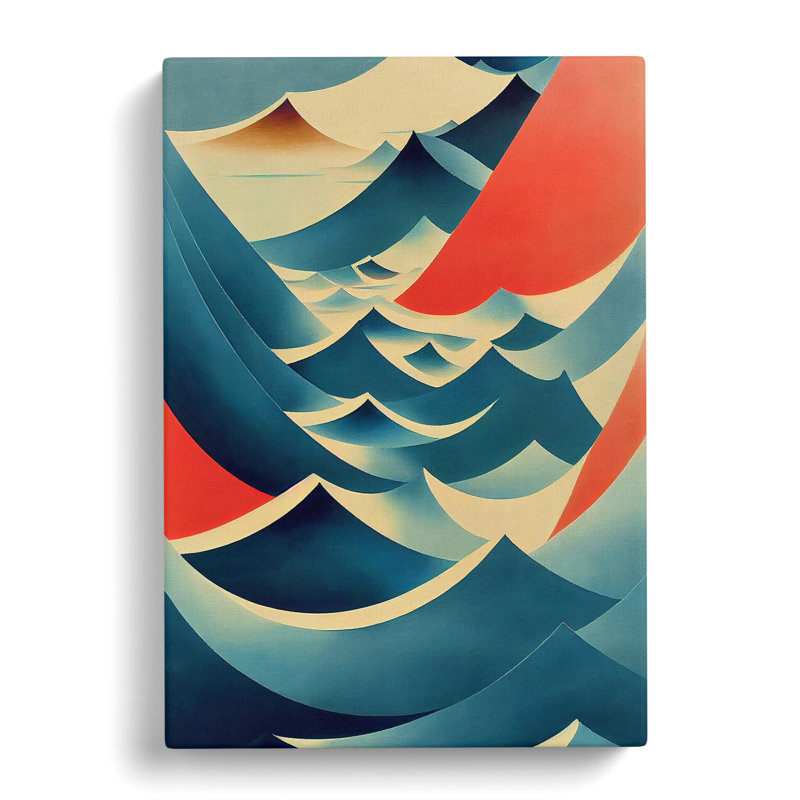 Seascape Mid Century - Wrapped Canvas, 76cm H x 50cm W x 3cm D