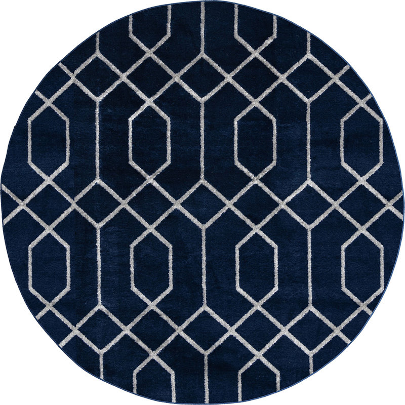 Geometric Indoor Rug, Round 3'3"