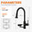 High-arc Pull-down Sprayer Kitchen Faucet With Built-in Glass Rinser-129258036