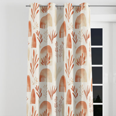 Rideaux occultants abstraits - rideau à œillets Boho Terra orange - 1 panneau