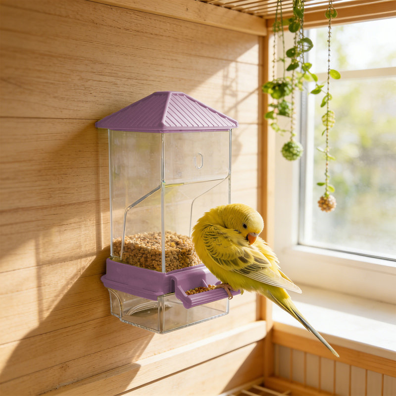 Mangeoire automatique automatique pour perroquets pour petits oiseaux, mauve, Purple