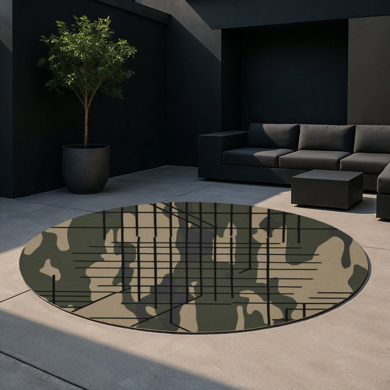 Tapis intérieur et extérieur Apex Gridlock, Rond 5 pi